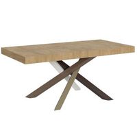 mesa extensible de 6 a 12 personas roble natural y patas entrelazadas de 4 colores l 160 a 264 cm artemis