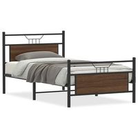 cama individual  cama para adultos  estructura de cama sin colchon madera marron roble 100x200 cm