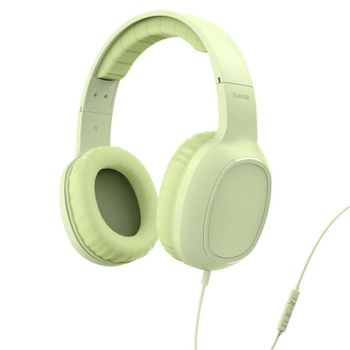 Auriculares Hama Fun C con cable USB-C para llamadas y música, control en línea, color verde