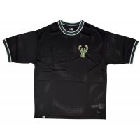 camiseta nba mesh milwaukee bucks logo oversized new era negra