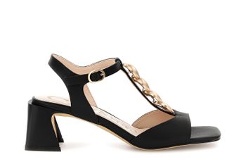 sandalias gilda en piel napa con accesorio black
