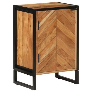 Mueble De Baño Madera Maciza De Acacia Y Hierro 40x30x60 Cm Vidaxl
