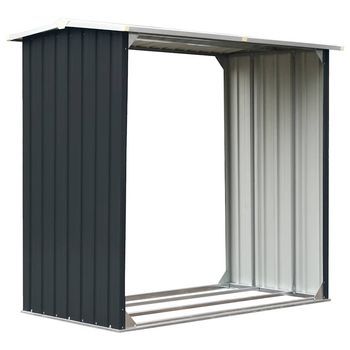 Caseta De Jardín Para Leña Acero Galvanizado Gris 172x91x154 Cm Vidaxl