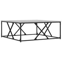 mesa de centro 100x100x40 cm madera y metal trabajados - gris