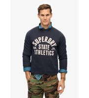superdry para hombre m2014090a sudadera de cuello redondo athletic essentials marino s casual algodon