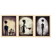 burton style animal illustrations and posters inspired by burtons dark and goth art interior design and decoration sets collection 27 nacnic