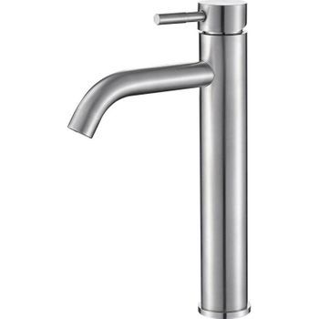 Grifo Lavabo Alto Sligo Acero Cepillado