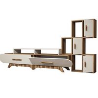 mueble tv con estante flora s crema nogal