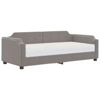 sofa cama  cama para adulto  sofa convertible con colchon tela gris taupe 90x200 cm