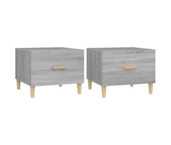 2 uds mesas de centro - mesas de café madera ingeniería gris sonoma 50x50x40 cm