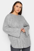 yours jersey suave gris costura frontal mujer curvy y tallas grandes yours