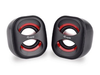 ALTAVOCES 2.0 EQUIP LIFE MINI 6W RMS COLOR NEGRO Y ROJO JACK 3.5