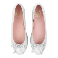 bailarina plana de piel metalizada color plata