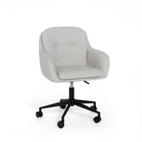 silla de escritorio acolchada en gris claro