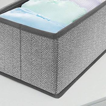 Organizador Cajones Divisores Cajas Plegables Tela no Tejida para Calcetines, Gris Oscuro / Juego de 6