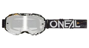 O neal b 10 attack goggle black silver mirror lens