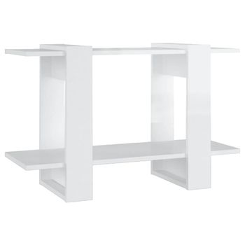 Estantería/divisor de espacios madera blanco brillante 80x30x51 cm
