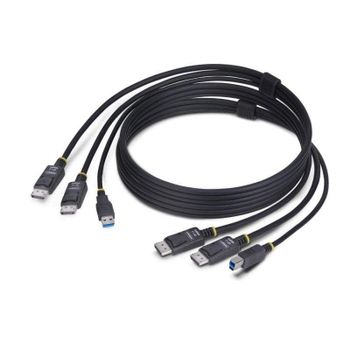 Cable KVM StarTech Dual DisplayPort 1.8m 4K 60Hz USB 5Gbps
