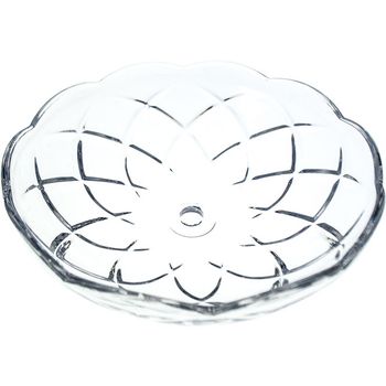 Arandela de cristal d.12cm taladro central 10mm + 5 laterales transparente