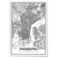 panorama cuadro de aluminio mapa de filadelfia 70x100 cm