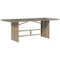 mesa de jardinrmesa para exterioresrmesa de patio superficie de vidrio ratan pe beige 190x80x75 cm