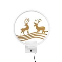 lampara de pared xmas30 oro blanco metal 30x36x10 cm