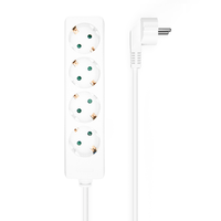 aisens base multiple 4 tomas sin interruptor con cable 3x15mm2 blanco 14m