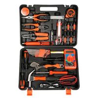 juego de herramientas domestico para electricista con maletin de transporte y 35 piezas 35x26x7 cm color naranja