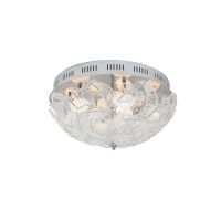 plafon techo led cromado con cristal mate  9xg4  led azul con mando a distancia