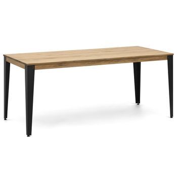 Mesa Lunds Estudio 140x80x75cm Fume En Madera Maciza De Pino Acabado Vintage Estilo Industrial Box Furniture