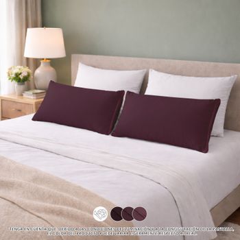 Funda de Almohada Larga con Cremallera Lateral Pack de 1/2 Unidades, 100% Poliéster Suave y Transpirable, Tamaños 70/80/90/105/135/150cm, Ajuste Seguro Sin Desplazamiento, Lavable a 30°C, Varios