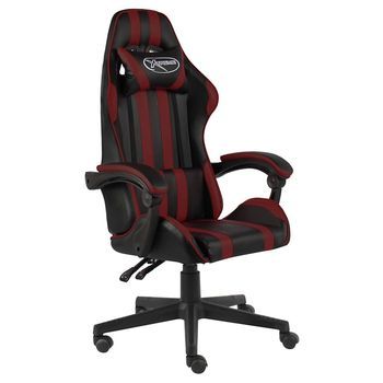 Silla Gaming De Cuero Sintético Negro Y Rojo Tinto Vidaxl