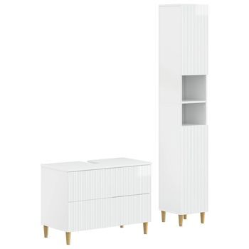 Juego De Gabinete De Baño De 2 Piezas Arnhem Blanco Brillante Vidaxl