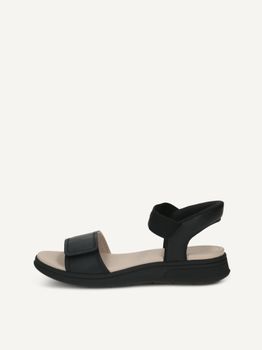 CAPRICE Sandal, black, made of Leather without heel, Size 42
