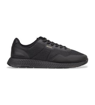 BOSS para hombre. 50563962 Zapatillas Titanium negro (45), Plano, Cordones, Casual