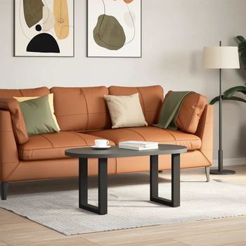 Patas De Mesa De Centro Forma U 2 Uds | Patas Para Mesa Acero Negro 38x(42-43) Cm