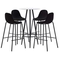 juego de mesa alta y taburetes 5 piezas tela negra vidaxl