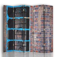 legendarte - biombo paredes y arcadas ocultas - separador de ambientes para interiores cm 180x170 5 paneles