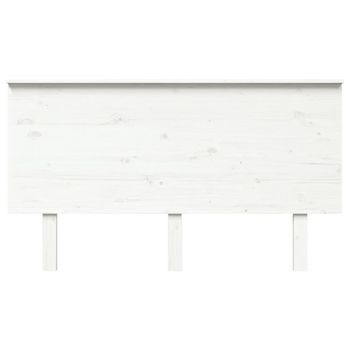 Cabecero Cama Mueble De Dormitorio De Cama Madera Maciza De Pino 144 X 6 X 82,5 Cm Blanco M02_0005267
