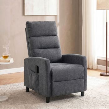 Sillón De Masaje De Chenilla Homcom 66x91x108 Cm Gris Oscuro
