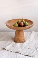 plato para tartas de madera de teca en marron 25x25x24 cm