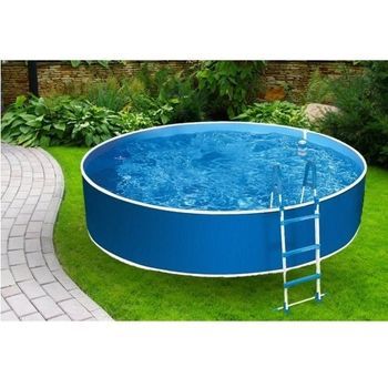 Piscina Elevada Redonda 3,6x0,9m Azuro Azul/blanco(liner,escalera,skimfilter,sin Agujeros)