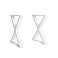 soporte - caballete - patas en x - madera maciza para tableros - blanco lacado - 72x72