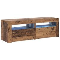 mueble tv luces led madera ingenieria envejecida 120x35x40 cm vidaxl