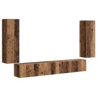 conjunto de mueble para tv de pared 4 uds  mueble de salon  gabinete de tv madera vieja