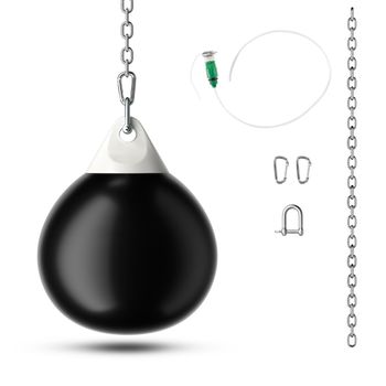 Costway Saco de Boxeo con Agua Bolsa de Golpeo Pesada de 45 cm 50 kg con Cadena de Metal Ajustable Entrenamiento para Adultos y Niños Negro