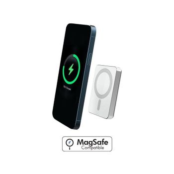 Power Bank Cargador BigBen Connected FPMSPBMINI5A15WS 5000mAh MagSafe Qi 15W Plata