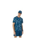 camiseta de tenis asics game ss top hombre azul