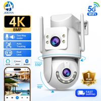 jooan 4k 8mp hd wifi camara ptz al aire libre 5g wifi lente dual camaras ip de seguridad 5x zoom ai seguimiento onvif camara de vigilancia cctv