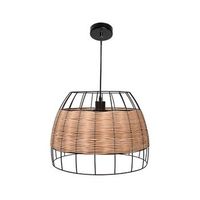 lampara de techo sotero 60w colgante mimbre marronnatural o42x1815 cm